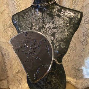 A New Day Blue/Silver Beaded Snap Purse